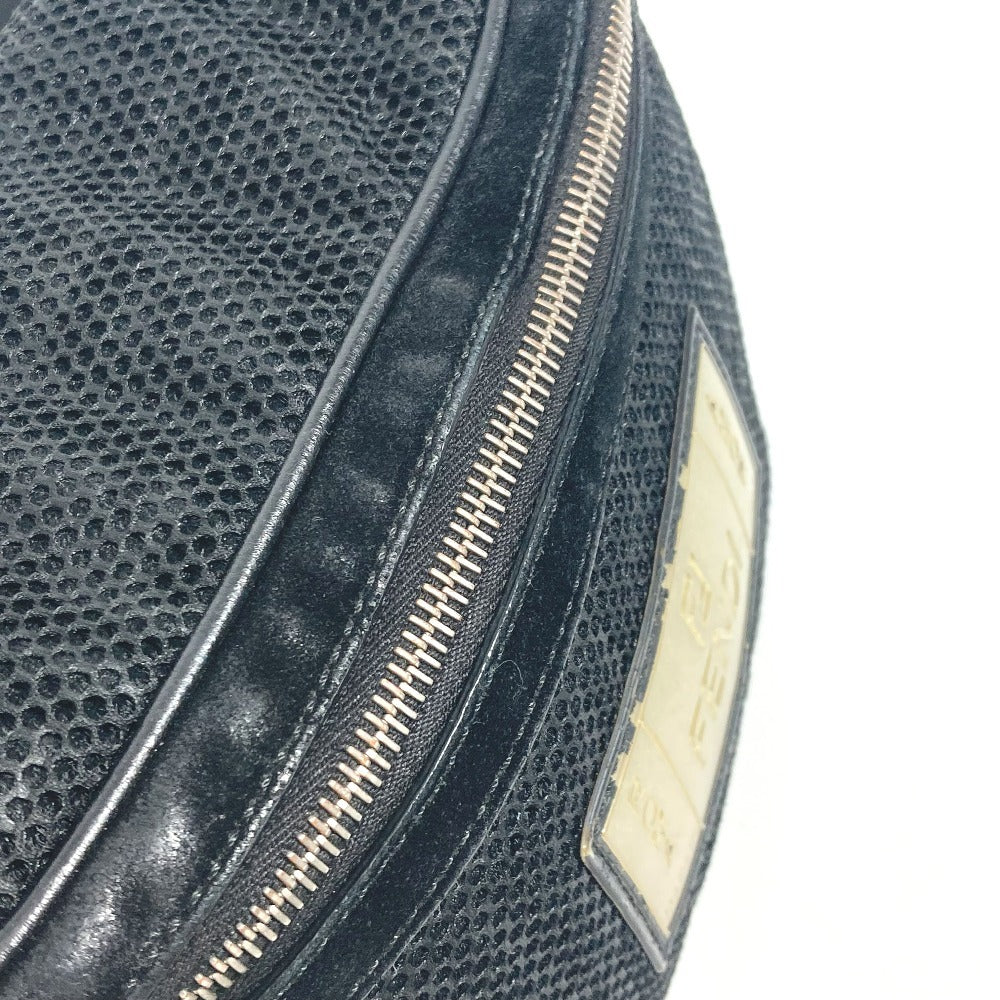 FENDI Sling bag Nylon canvas black logo mesh zucca unisex(Unisex) Used Authentic