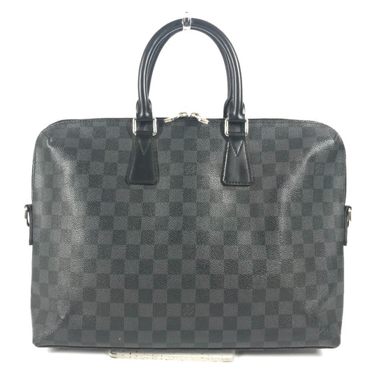 LOUIS VUITTON Business bag N48224 Damier Grafitto Canvas black Damier Grafitte Porto de Cumanjour PDJ
