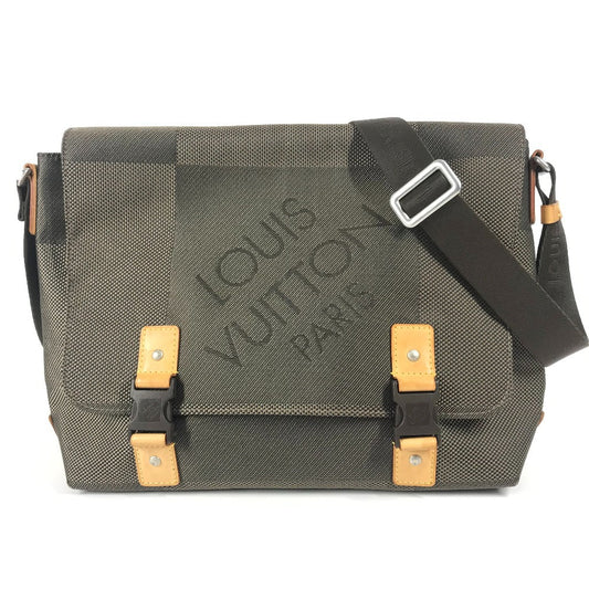 LOUIS VUITTON Shoulder Bag M93077 Damier Jean Canvas khaki Damier Jean Roux