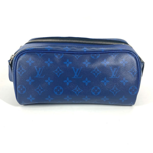 LOUIS VUITTON business bag M30849 Monogram canvas, Taiga leather blue Taigalama Dop kit