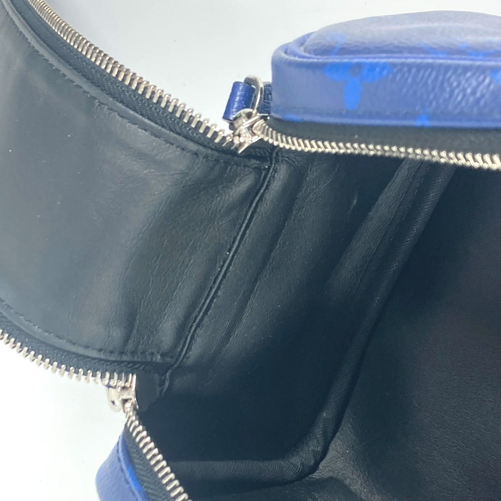 LOUIS VUITTON business bag M30849 Monogram canvas, Taiga leather blue Taigalama Dop kit