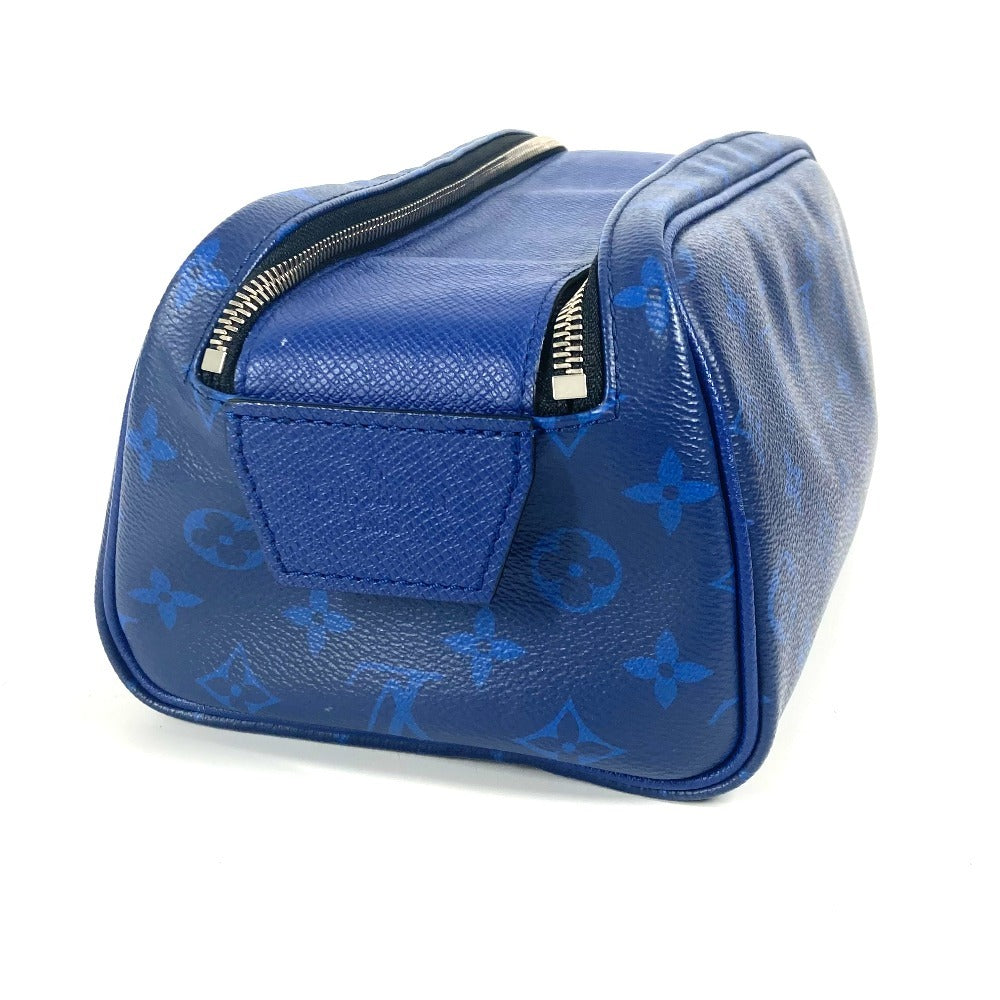 LOUIS VUITTON business bag M30849 Monogram canvas, Taiga leather blue Taigalama Dop kit