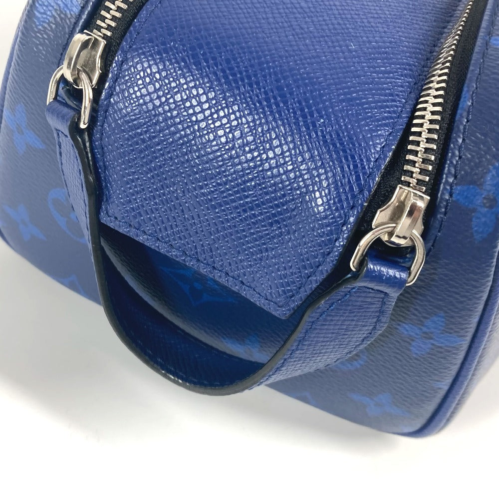 LOUIS VUITTON business bag M30849 Monogram canvas, Taiga leather blue Taigalama Dop kit