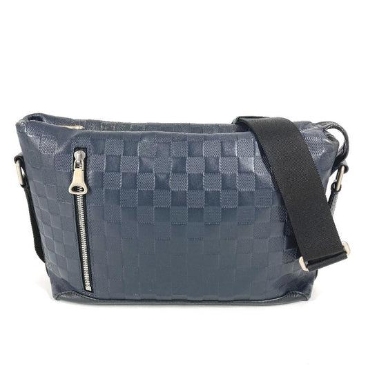LOUIS VUITTON Shoulder Bag N42416 Damier Anfini Leather Navy Damier Anfini Discovery Messenger PM