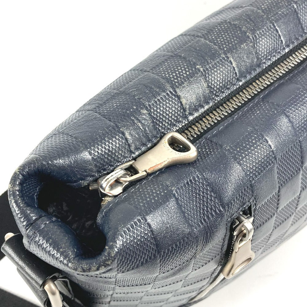 LOUIS VUITTON Shoulder Bag N42416 Damier Anfini Leather Navy Damier Anfini Discovery Messenger PM
