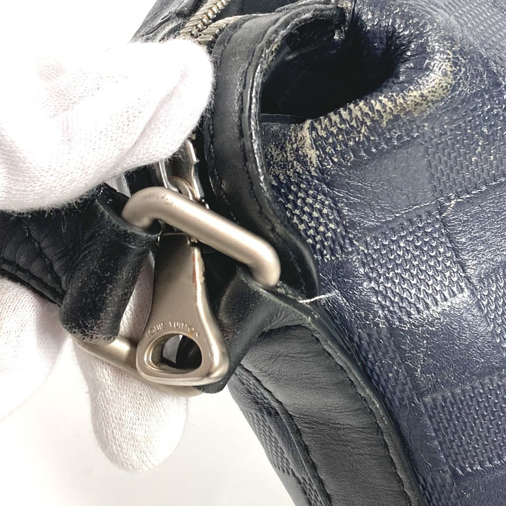 LOUIS VUITTON Shoulder Bag N42416 Damier Anfini Leather Navy Damier Anfini Discovery Messenger PM
