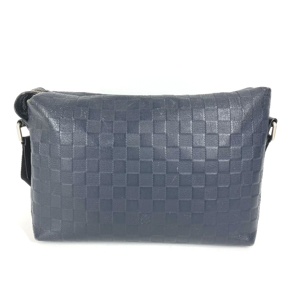 LOUIS VUITTON Shoulder Bag N42416 Damier Anfini Leather Navy Damier Anfini Discovery Messenger PM
