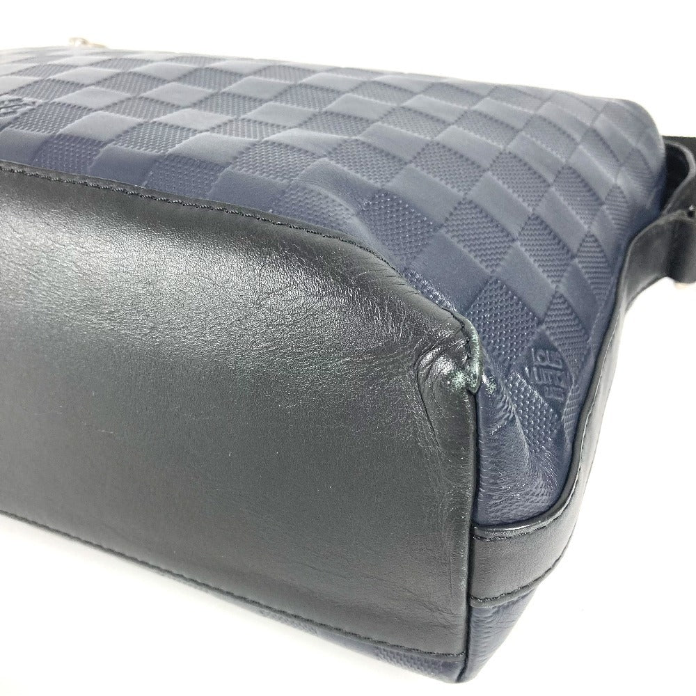 LOUIS VUITTON Shoulder Bag N42416 Damier Anfini Leather Navy Damier Anfini Discovery Messenger PM