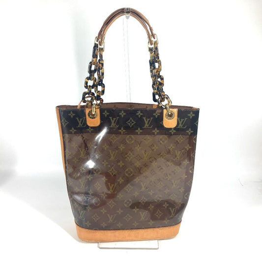 LOUIS VUITTON Shoulder Bag M92501 Monogram Plastics/Nubuck Leather Brown Monogram Plastics Cabas Ambre MM