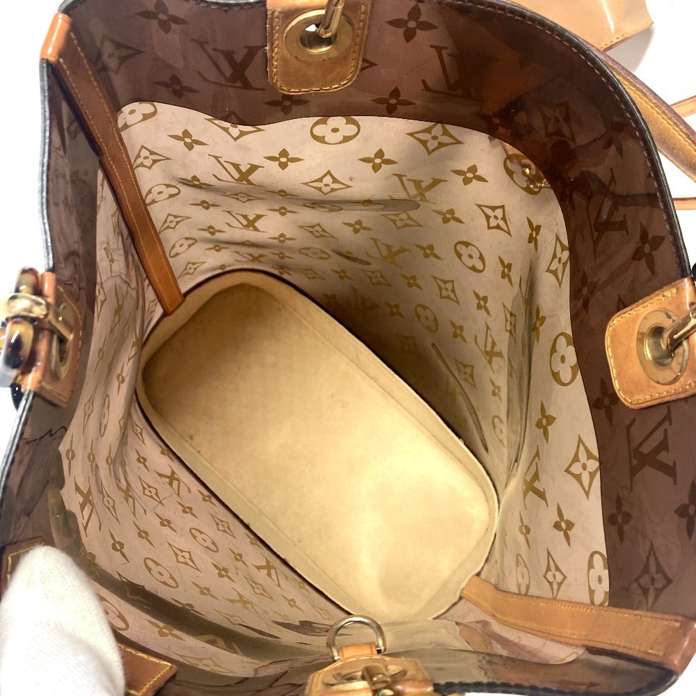 LOUIS VUITTON Shoulder Bag M92501 Monogram Plastics/Nubuck Leather Brown Monogram Plastics Cabas Ambre MM