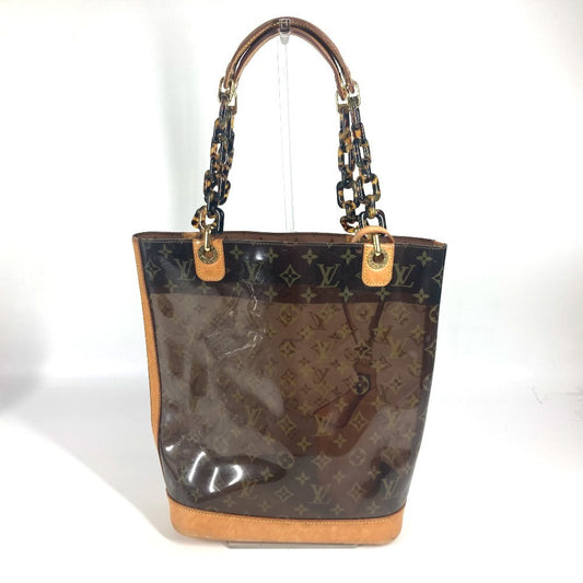LOUIS VUITTON Shoulder Bag M92501 Monogram Plastics/Nubuck Leather Brown Monogram Plastics Cabas Ambre MM