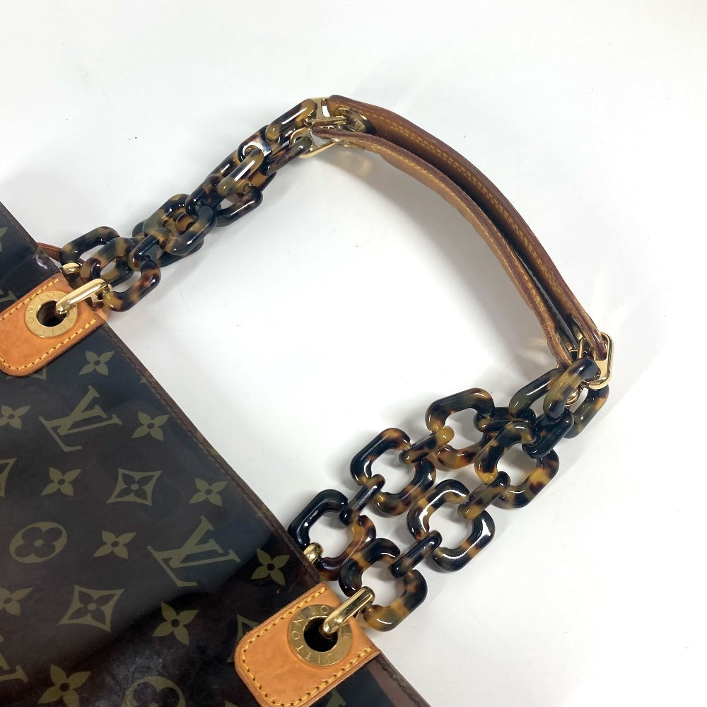 LOUIS VUITTON Shoulder Bag M92501 Monogram Plastics/Nubuck Leather Brown Monogram Plastics Cabas Ambre MM