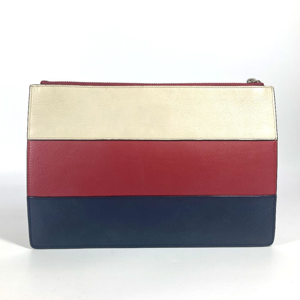 GUCCI Clutch bag 476077 leather Red BEE Bee Border Pearl Rhinestone