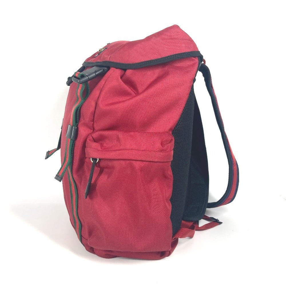 GUCCI Backpack 429037 Nylon canvas Red Taiga head Techno logo Sherry line Web line