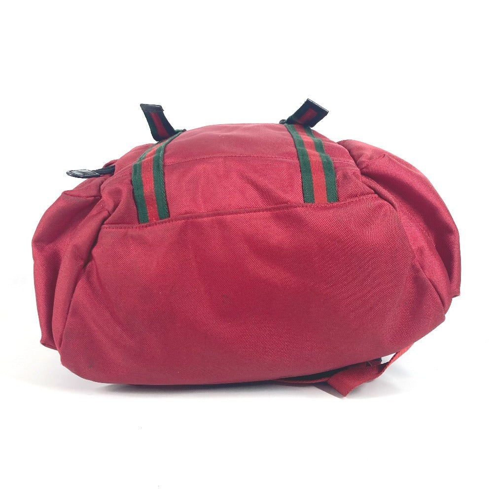 GUCCI Backpack 429037 Nylon canvas Red Taiga head Techno logo Sherry line Web line