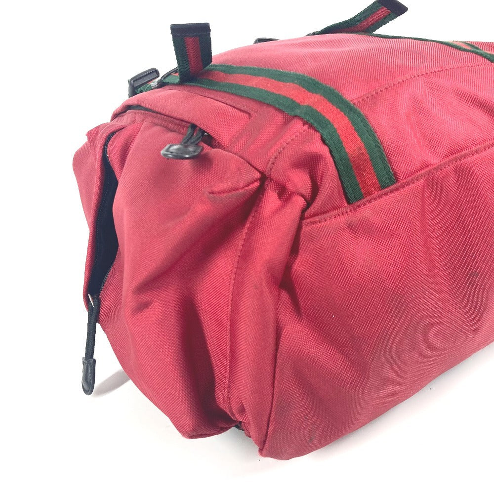 GUCCI Backpack 429037 Nylon canvas Red Taiga head Techno logo Sherry line Web line