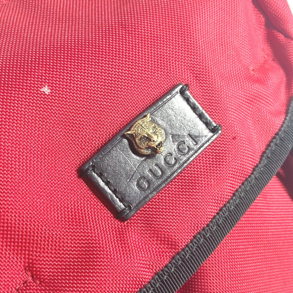 GUCCI Backpack 429037 Nylon canvas Red Taiga head Techno logo Sherry line Web line