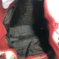 PRADA Shoulder Bag Leather / canvas Red logo