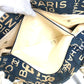 CHANEL Tote Bag canvas Navy Bysy line logo