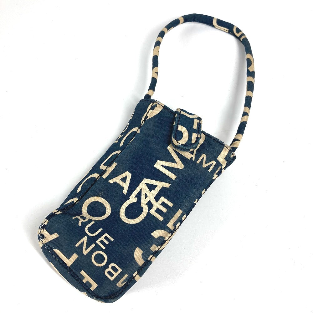 CHANEL Tote Bag canvas Navy Bysy line logo