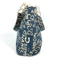CHANEL Tote Bag canvas Navy Bysy line logo
