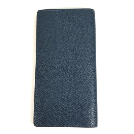 LOUIS VUITTON Long Wallet Purse M33404 Taiga Leather Navy Taiga Portefeuille Ron