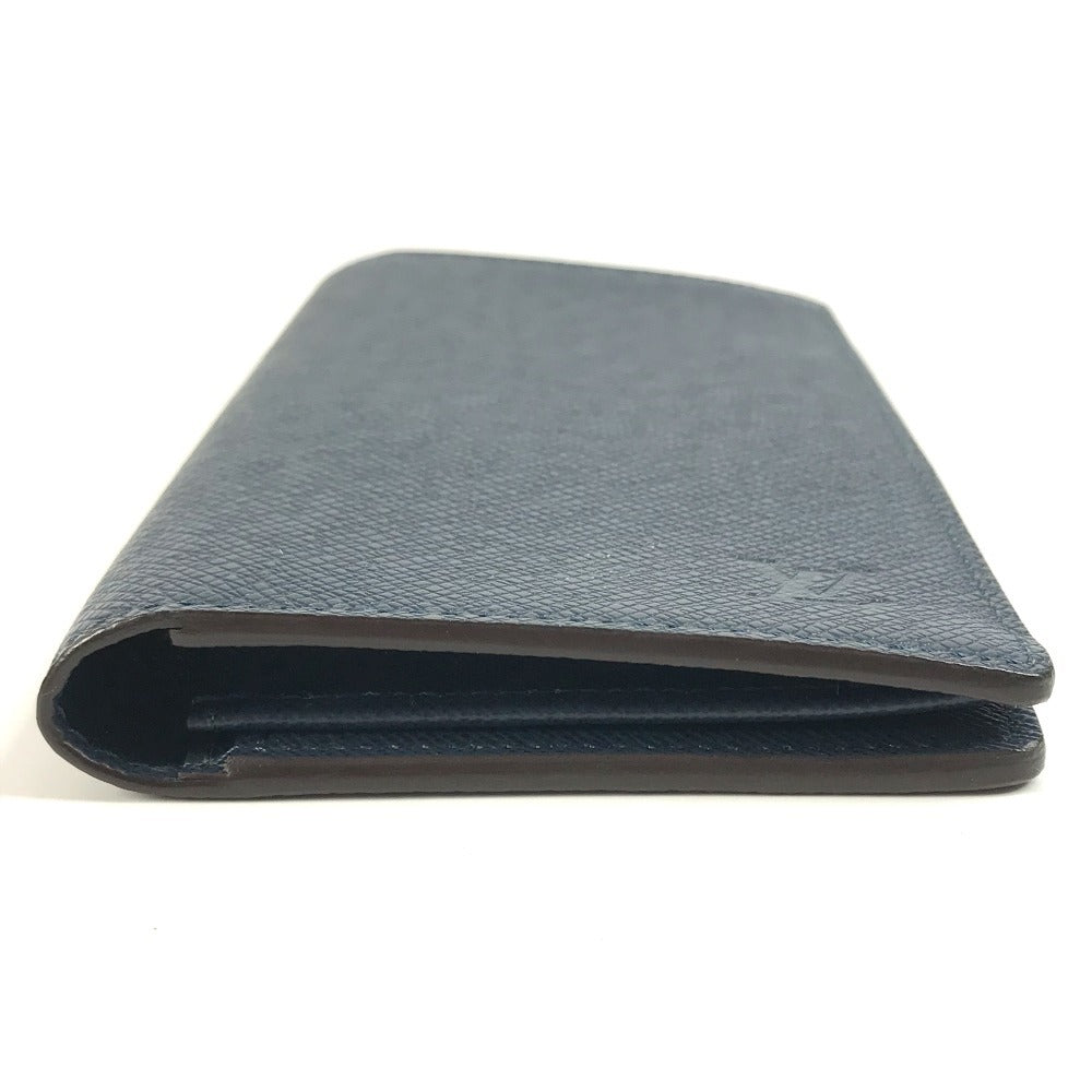 LOUIS VUITTON Long Wallet Purse M33404 Taiga Leather Navy Taiga Portefeuille Ron