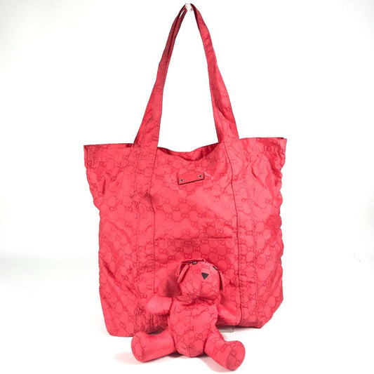 GUCCI Shoulder Bag 223669 Nylon Red GG Teddy Bear Eco Bag