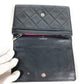CHANEL Folded wallet leather black Cambon line CC COCO Mark logo