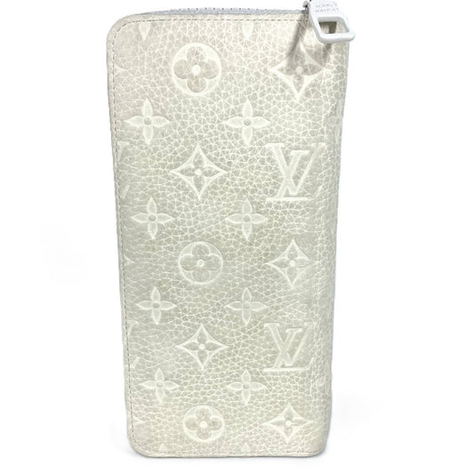 LOUIS VUITTON Long Wallet Purse M80337 Taurillon Clemence Maurice white LV friend Zippy Wallet Vertical