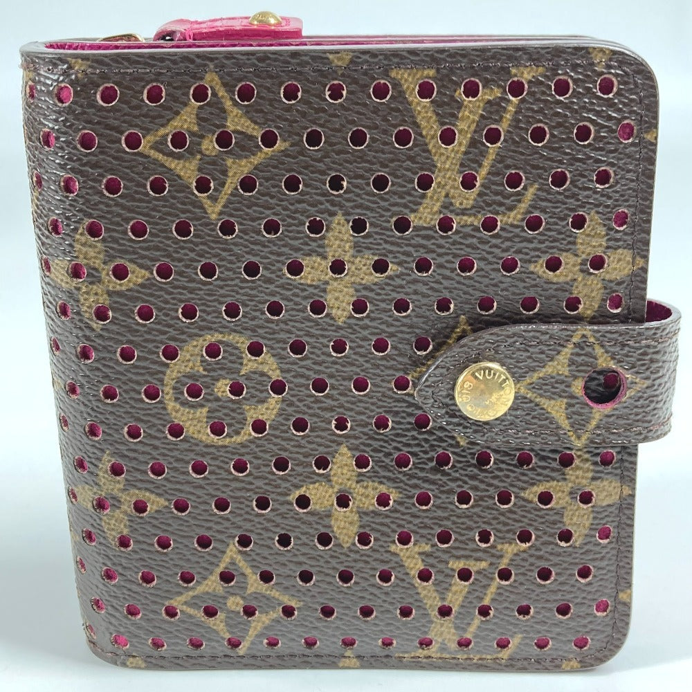 LOUIS VUITTON Folded wallet M95188 Monogram canvas pink Monogram Perfo Compact zip