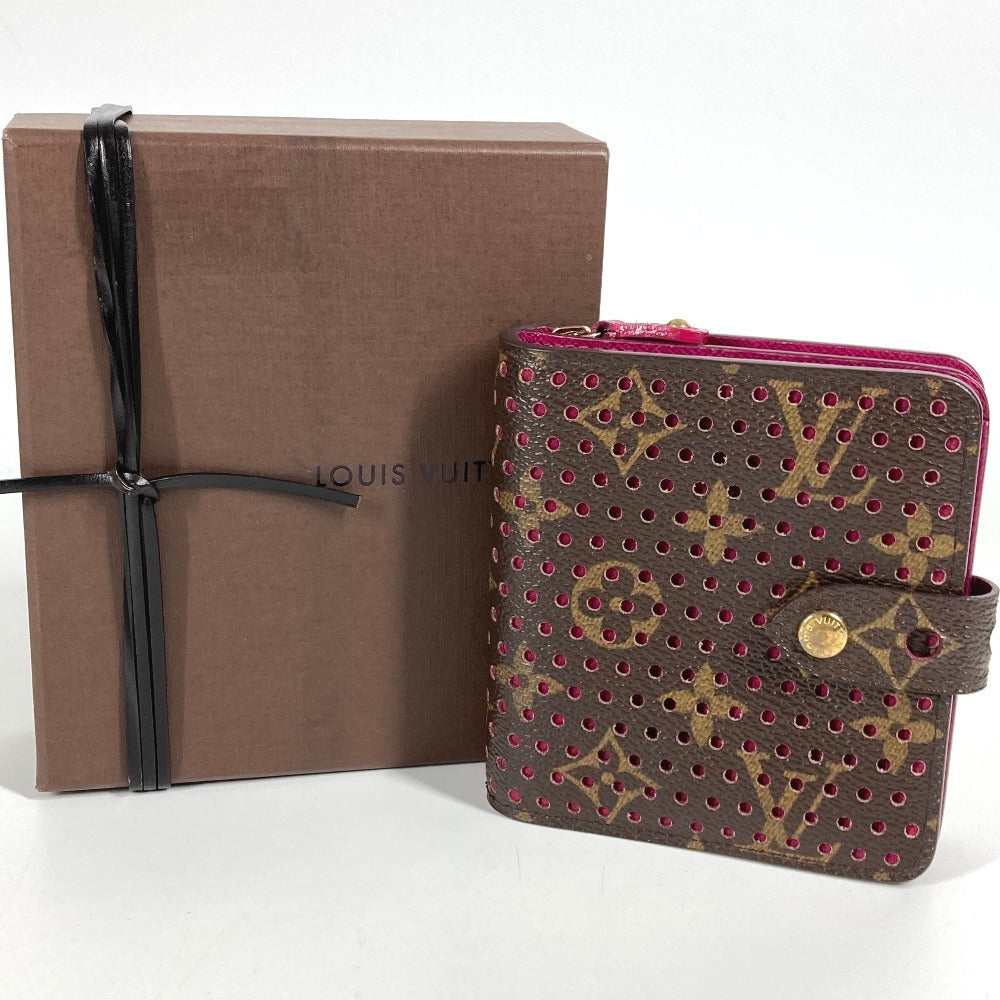 LOUIS VUITTON Folded wallet M95188 Monogram canvas pink Monogram Perfo Compact zip