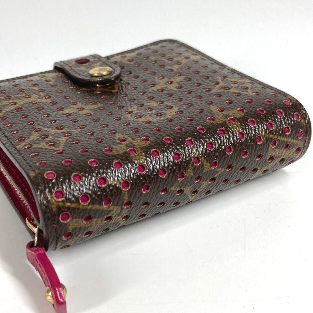 LOUIS VUITTON Folded wallet M95188 Monogram canvas pink Monogram Perfo Compact zip