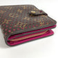 LOUIS VUITTON Folded wallet M95188 Monogram canvas pink Monogram Perfo Compact zip