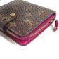 LOUIS VUITTON Folded wallet M95188 Monogram canvas pink Monogram Perfo Compact zip