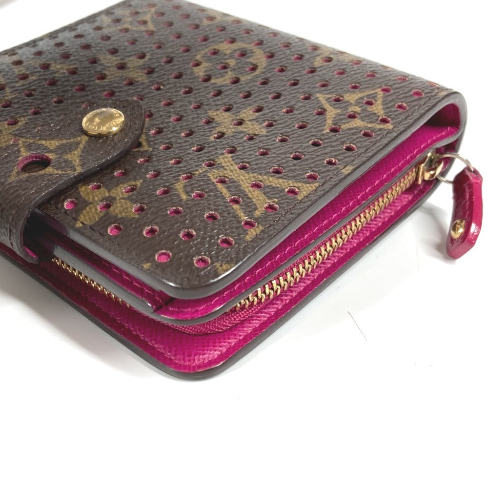 LOUIS VUITTON Folded wallet M95188 Monogram canvas pink Monogram Perfo Compact zip