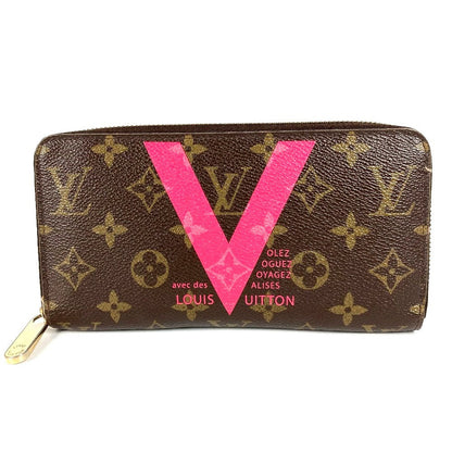 LOUIS VUITTON Long Wallet Purse M60936 Monogram canvas Brown Monogram V motif Zippy wallet