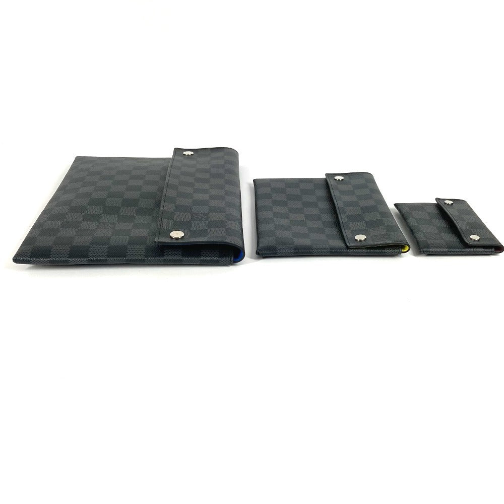 LOUIS VUITTON Clutch bag N60255　 Damier Grafitto Canvas black Damier Grafitte Alpha Triple Pouch 3-Piece Set