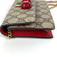 GUCCI Shoulder Bag 481291 GG Supreme canvas, leather beige GG Supreme GG Cherry Rhinestone Logo