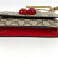 GUCCI Shoulder Bag 481291 GG Supreme canvas, leather beige GG Supreme GG Cherry Rhinestone Logo