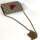 GUCCI Shoulder Bag 481291 GG Supreme canvas, leather beige GG Supreme GG Cherry Rhinestone Logo