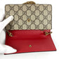 GUCCI Shoulder Bag 481291 GG Supreme canvas, leather beige GG Supreme GG Cherry Rhinestone Logo