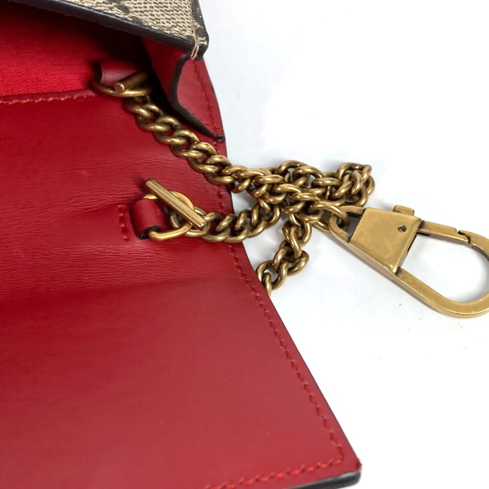 GUCCI Shoulder Bag 481291 GG Supreme canvas, leather beige GG Supreme GG Cherry Rhinestone Logo