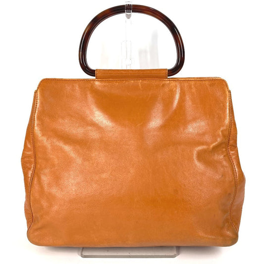 CHANEL Handbag leather Orange type Plastic Handle Vintage CC COCO Mark logo