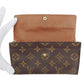 LOUIS VUITTON Long Wallet Purse Brown Pochette Porto Moné Credit