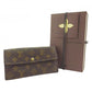 LOUIS VUITTON Long Wallet Purse Brown Pochette Porto Moné Credit