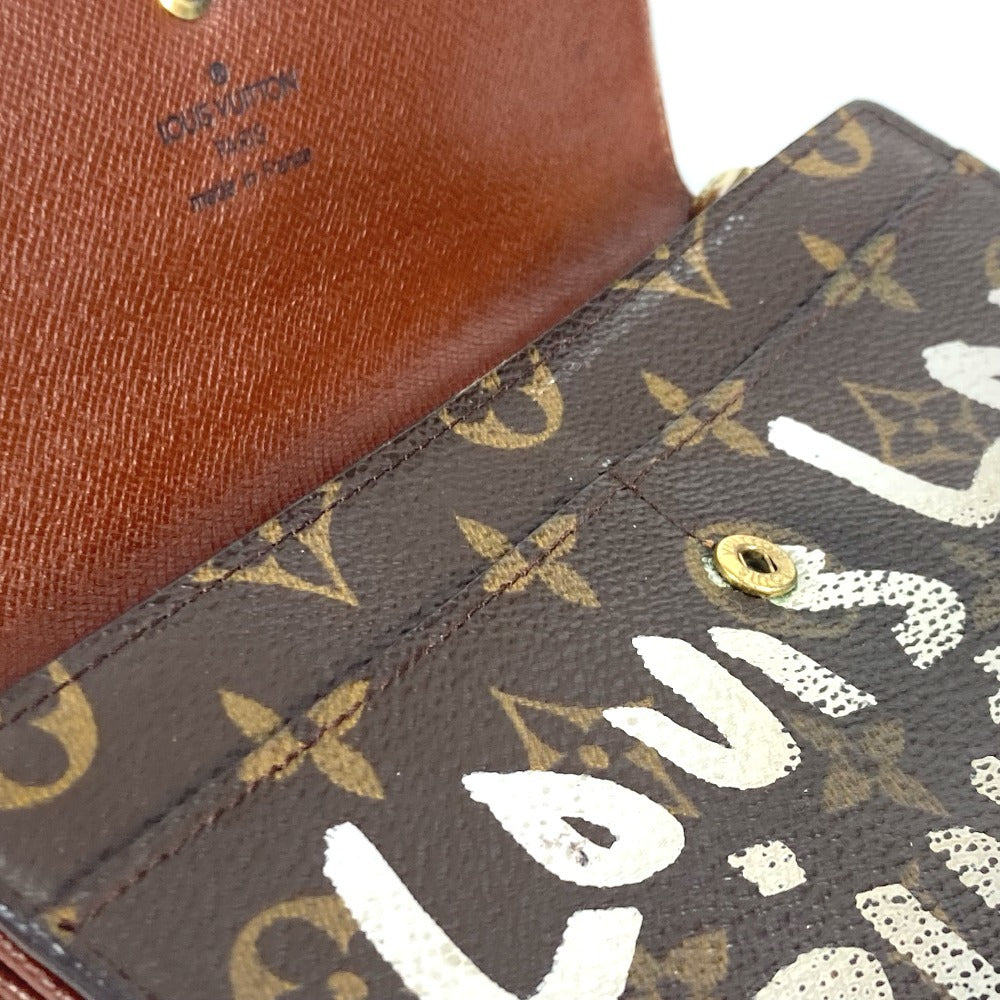 LOUIS VUITTON Long Wallet Purse M92189 MonogramGraffitiCanvas white Old monogram graffiti Pochette Porto Moncredi unisex(Unisex) Used Authentic