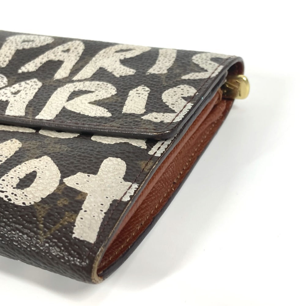 LOUIS VUITTON Long Wallet Purse M92189 MonogramGraffitiCanvas white Old monogram graffiti Pochette Porto Moncredi unisex(Unisex) Used Authentic