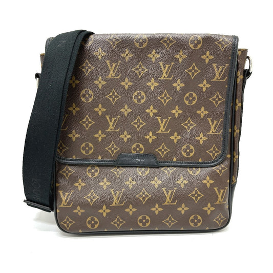 LOUIS VUITTON Shoulder Bag M56715 Monogram macacer canvas Brown Monogram macacer Bus MM mens Used Authentic