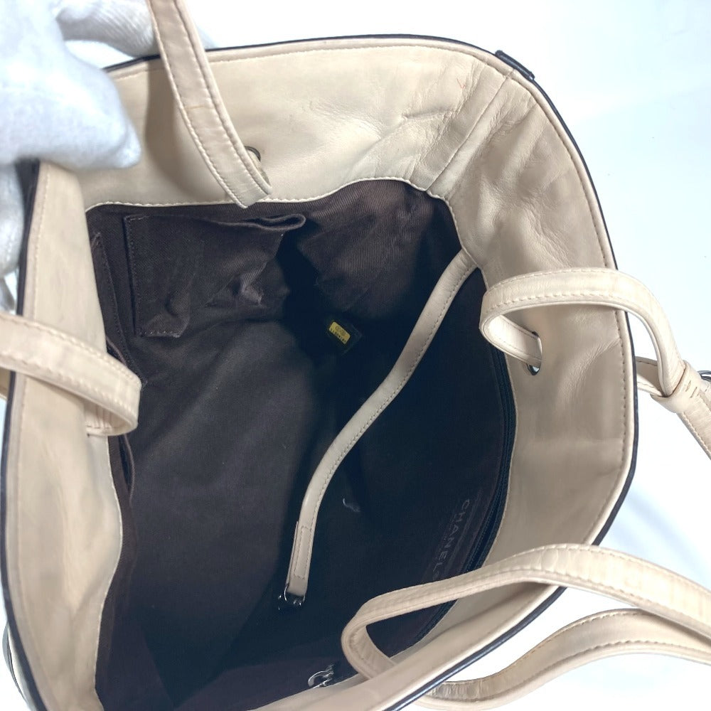 CHANEL Shoulder Bag lambskin beige Matrasse quilting